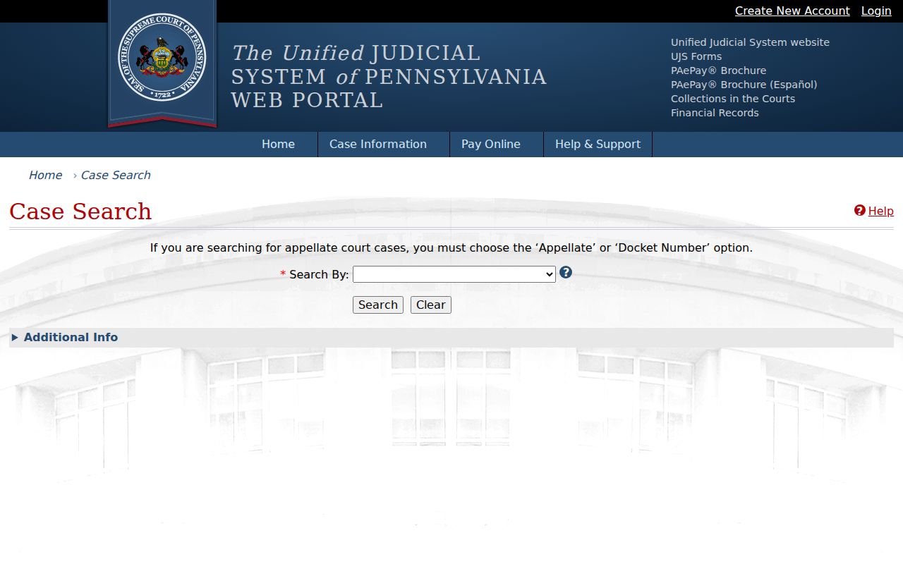 Lehigh County criminal court record search in UJS
